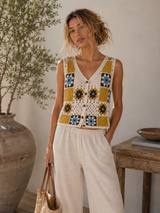 Cottage Bloom Crochet Vest