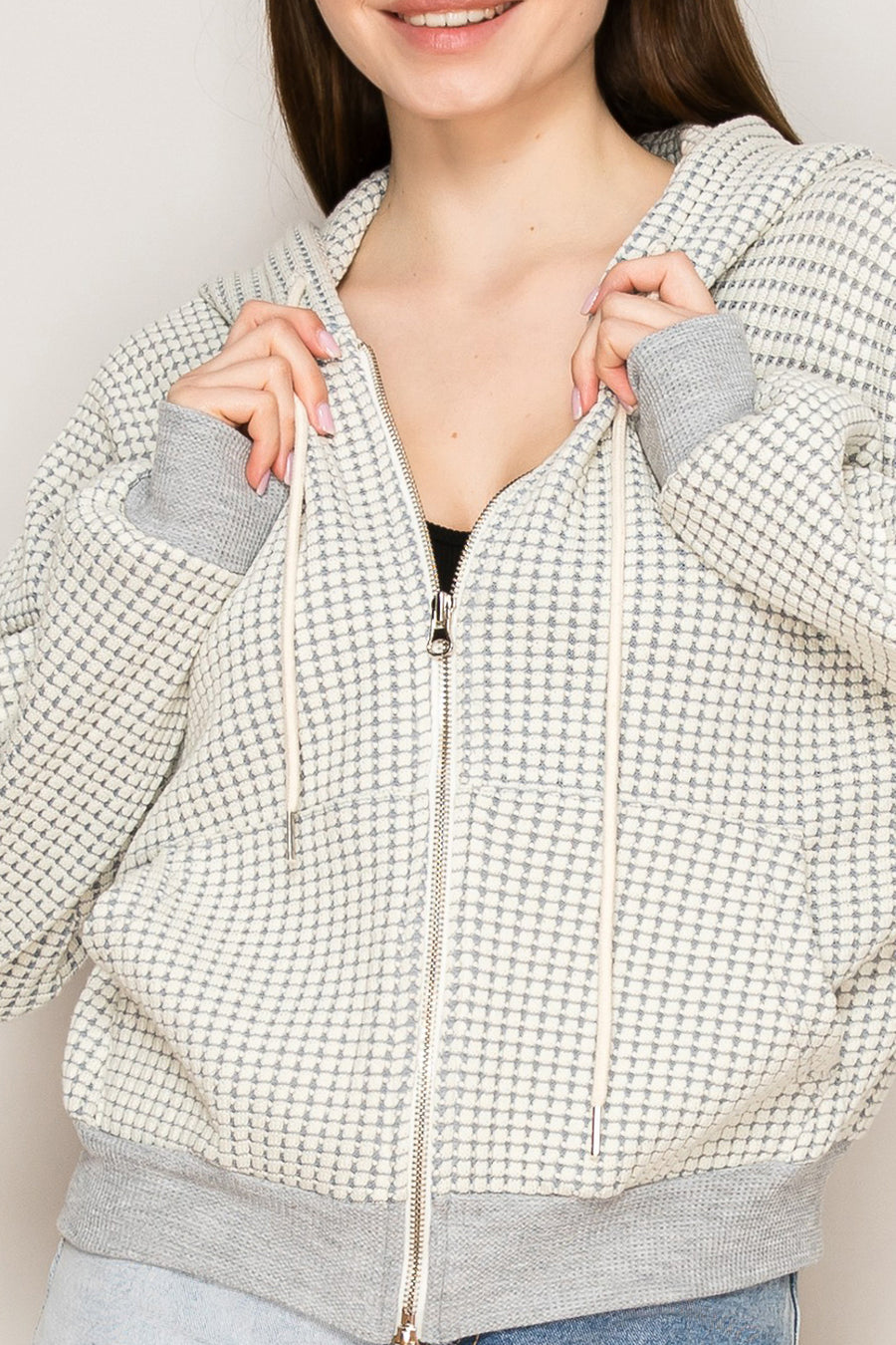 Two-Tone Waffle Hoodie