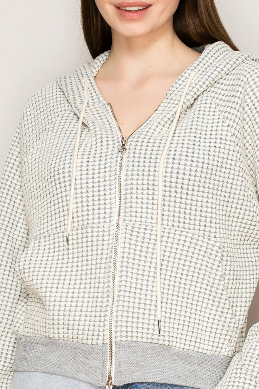 Two-Tone Waffle Hoodie