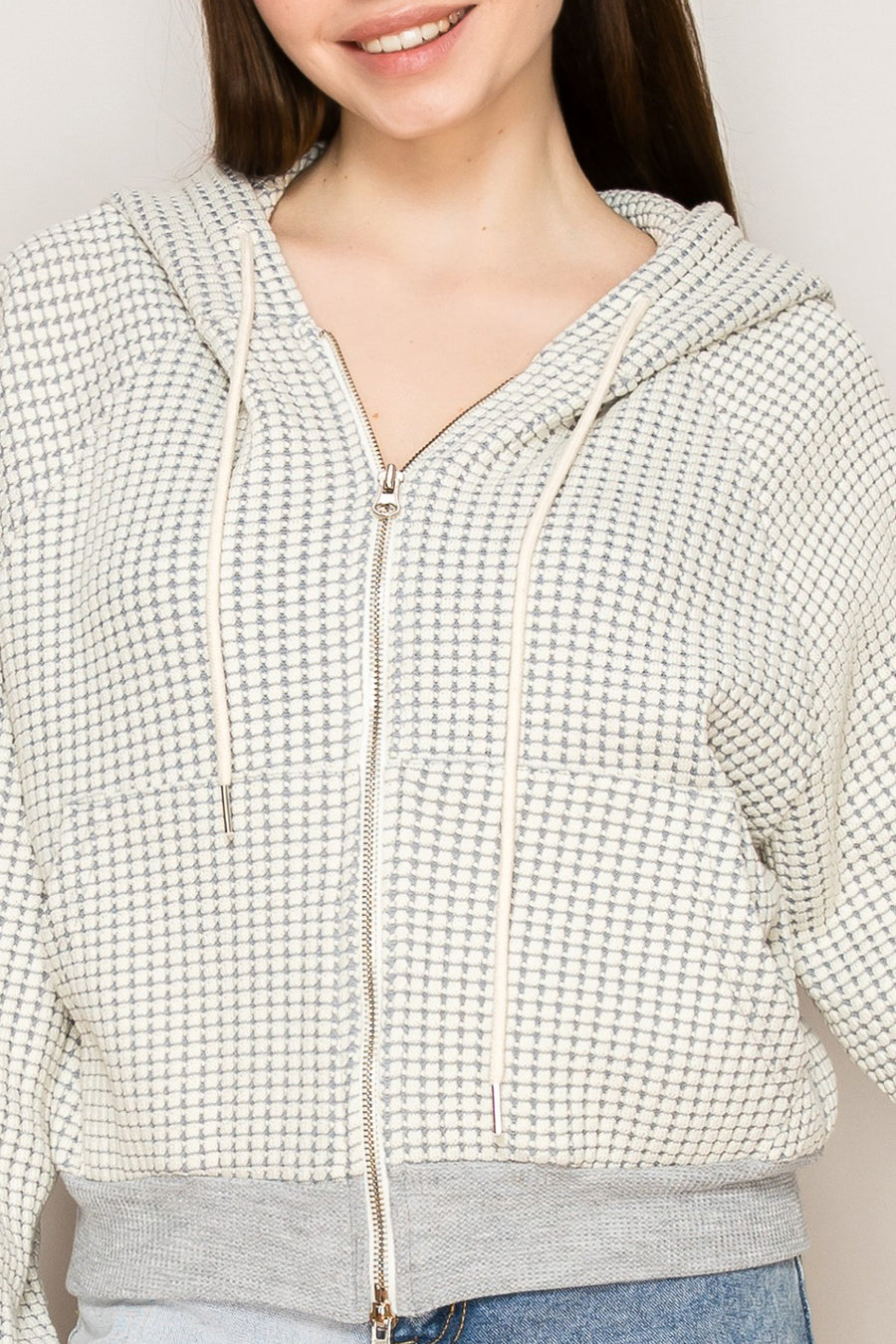 Two-Tone Waffle Hoodie