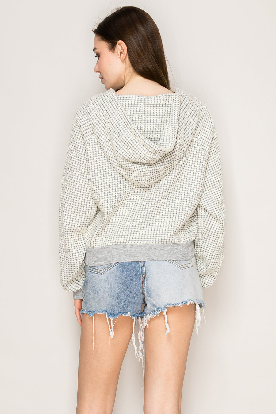 Two-Tone Waffle Hoodie