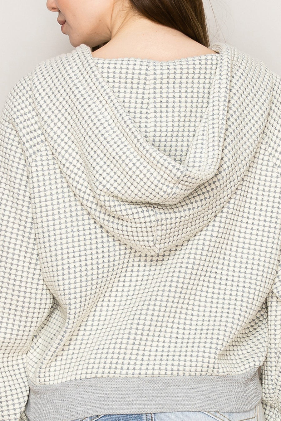 Two-Tone Waffle Hoodie