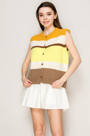 Retro Stripe Knit Vest