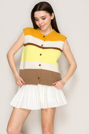 Retro Stripe Knit Vest