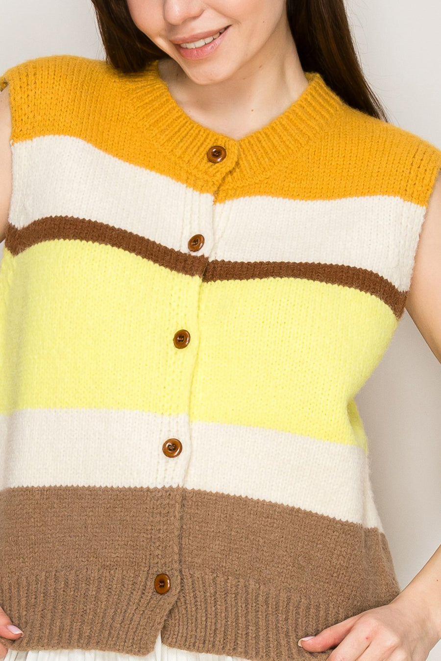 Retro Stripe Knit Vest