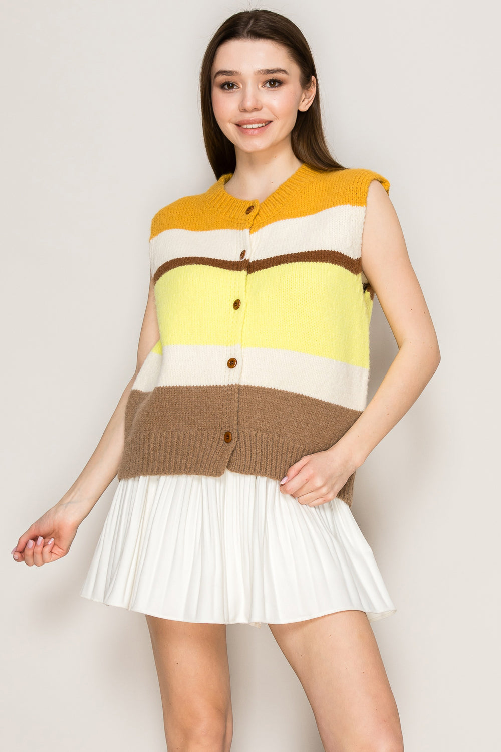 Retro Stripe Knit Vest