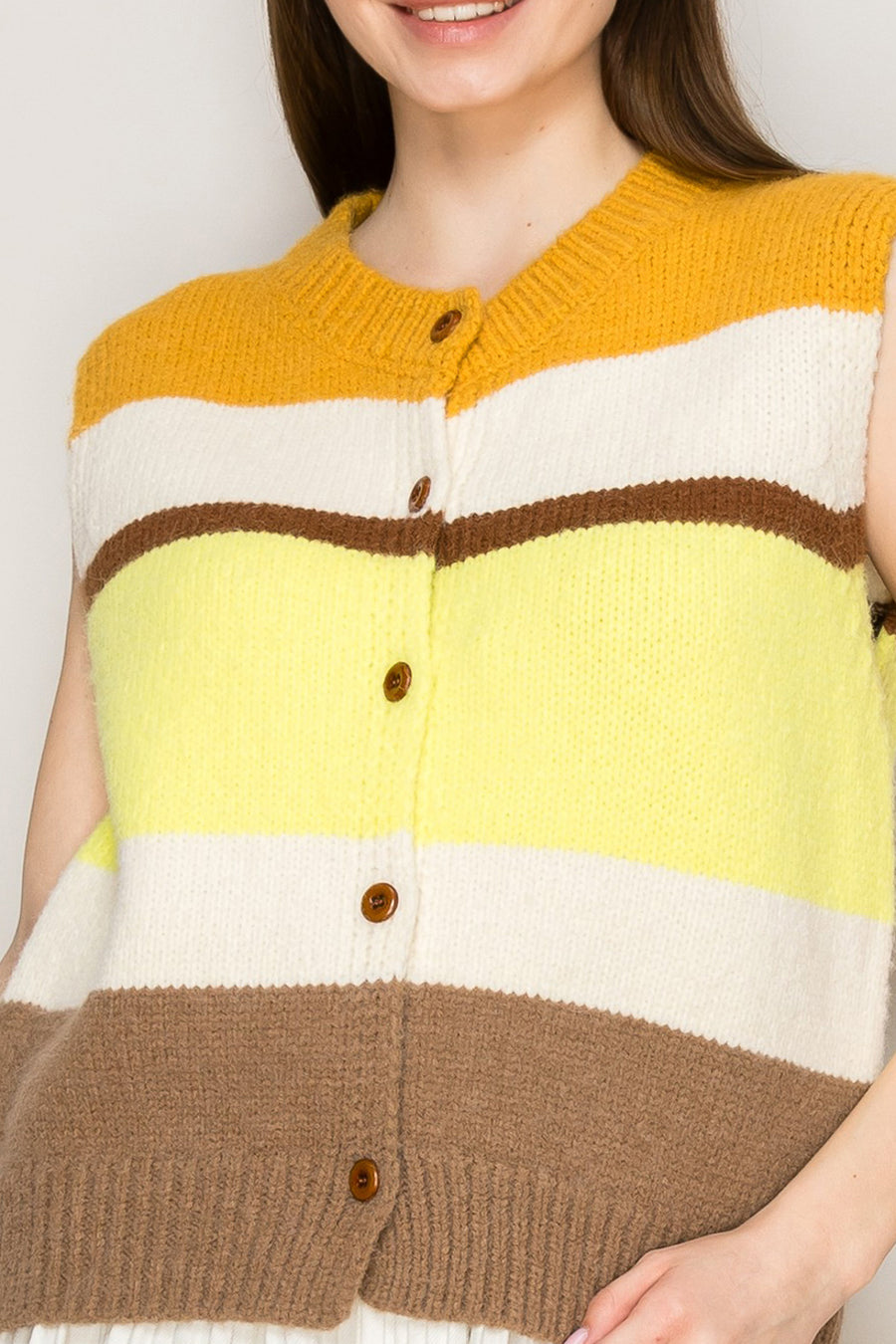 Retro Stripe Knit Vest