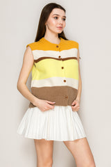 Retro Stripe Knit Vest