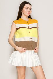 Retro Stripe Knit Vest
