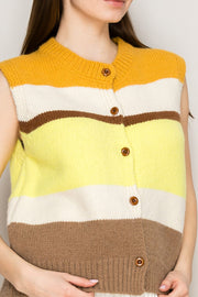 Retro Stripe Knit Vest