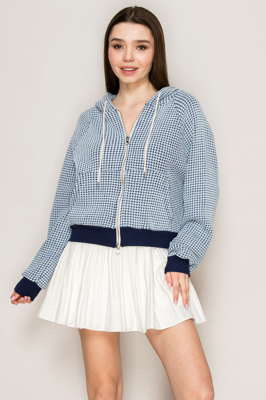 Two-Tone Waffle Hoodie