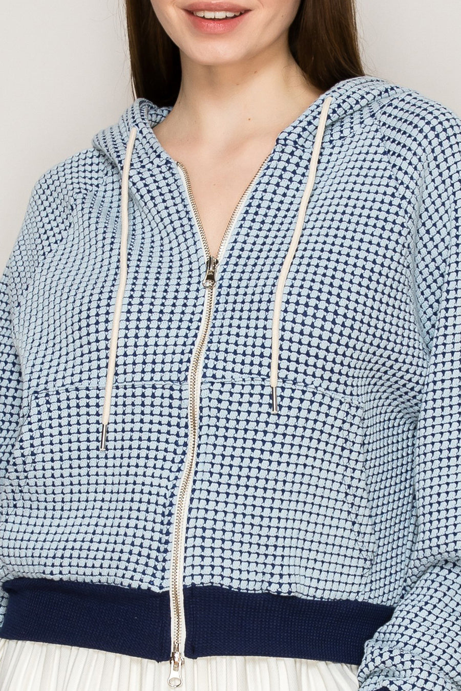 Two-Tone Waffle Hoodie