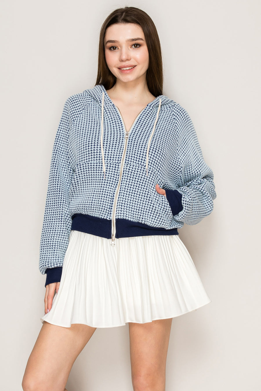 Two-Tone Waffle Hoodie
