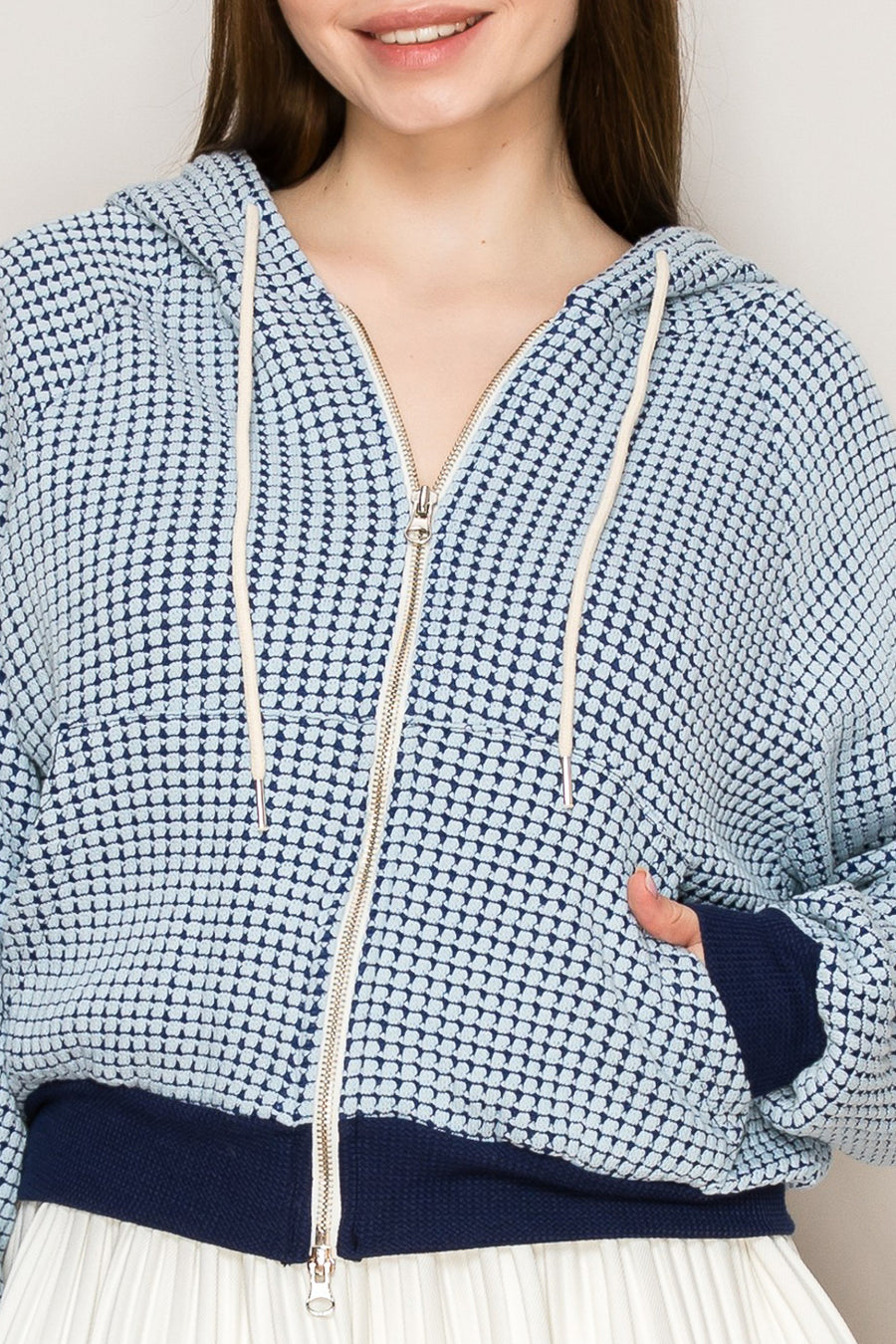 Two-Tone Waffle Hoodie