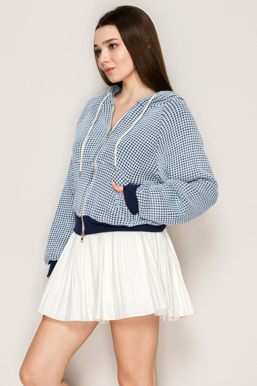 Two-Tone Waffle Hoodie