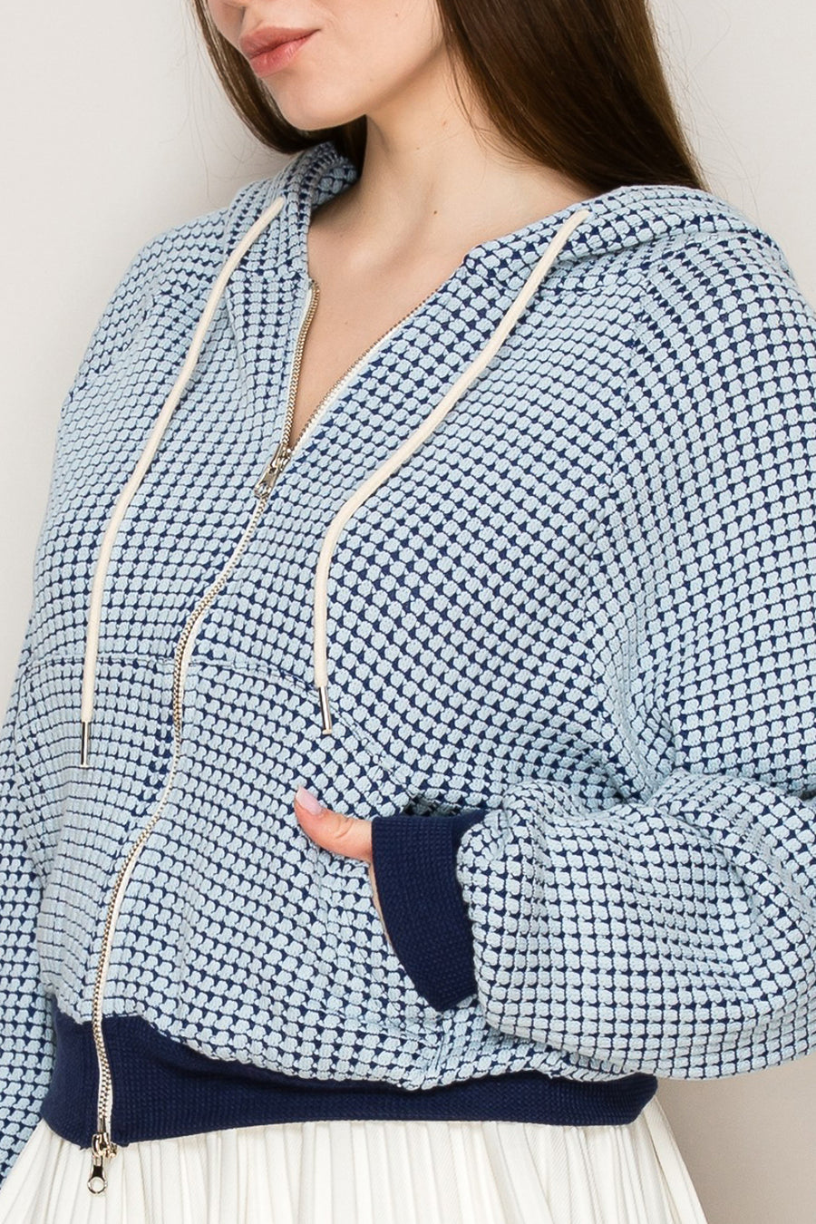 Two-Tone Waffle Hoodie