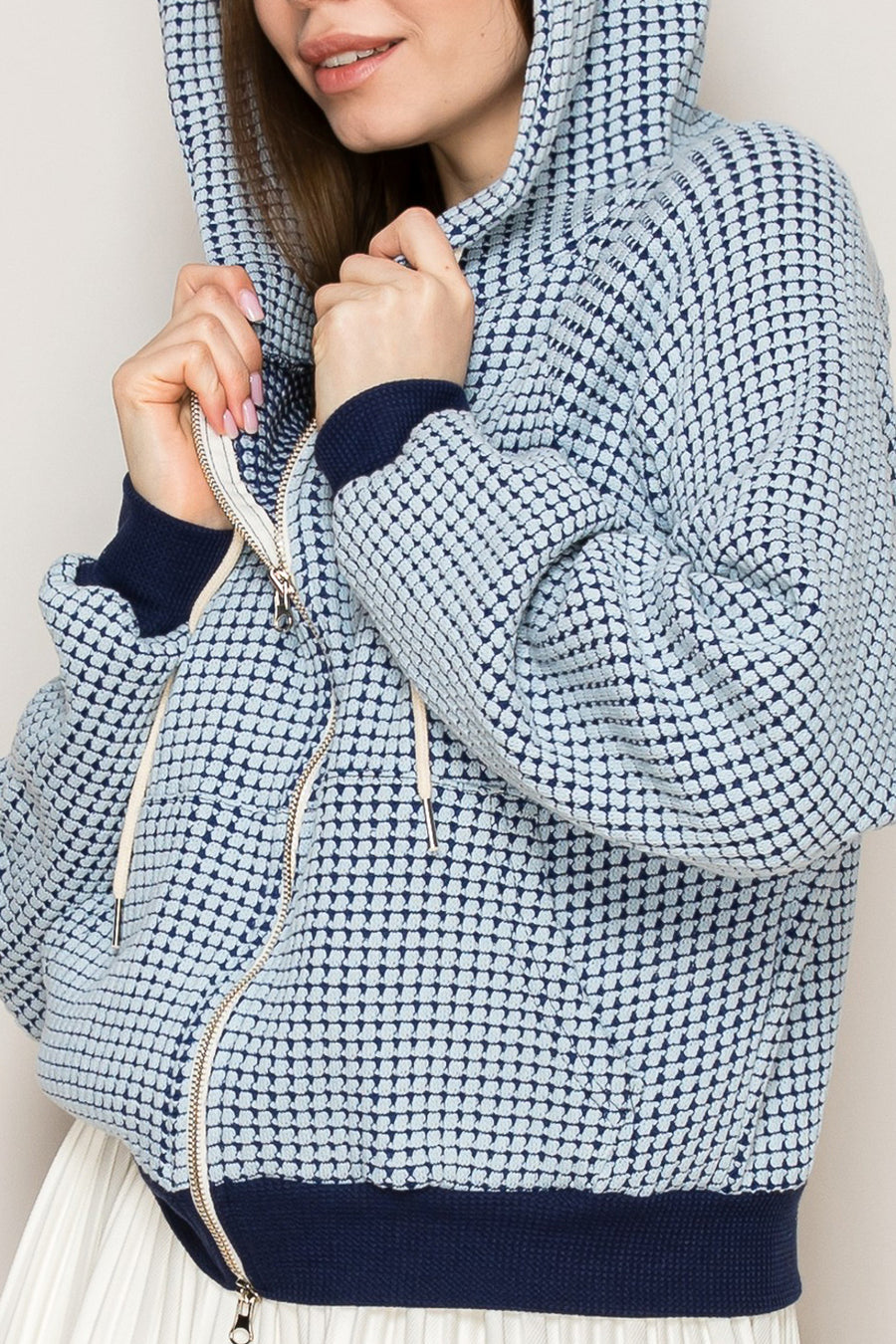 Two-Tone Waffle Hoodie