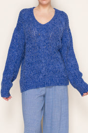 Vivid Cable V-Neck Sweater