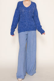 Vivid Cable V-Neck Sweater