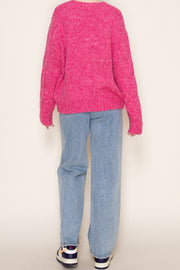 Vivid Cable V-Neck Sweater