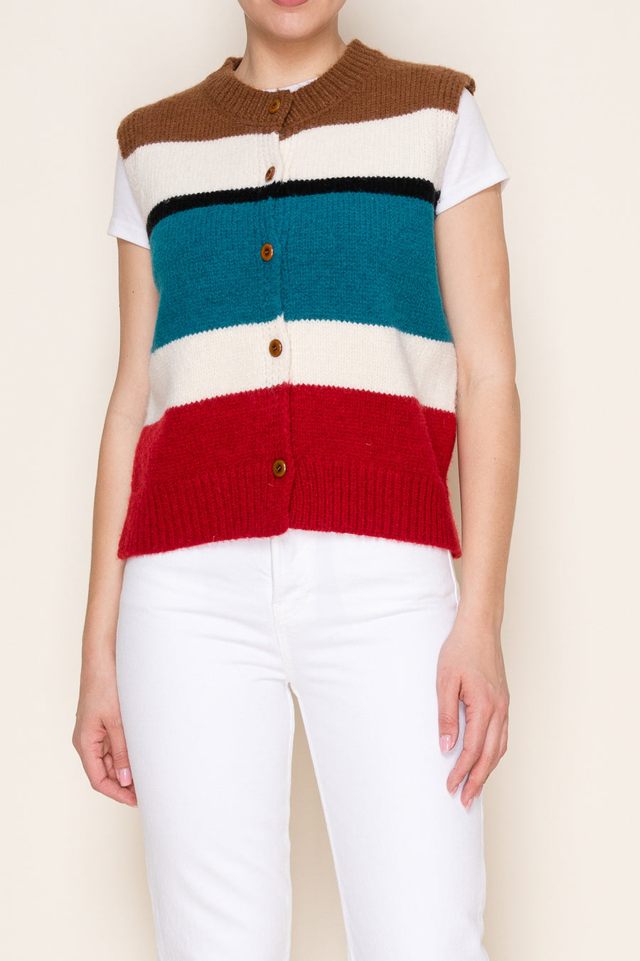 Retro Stripe Knit Vest