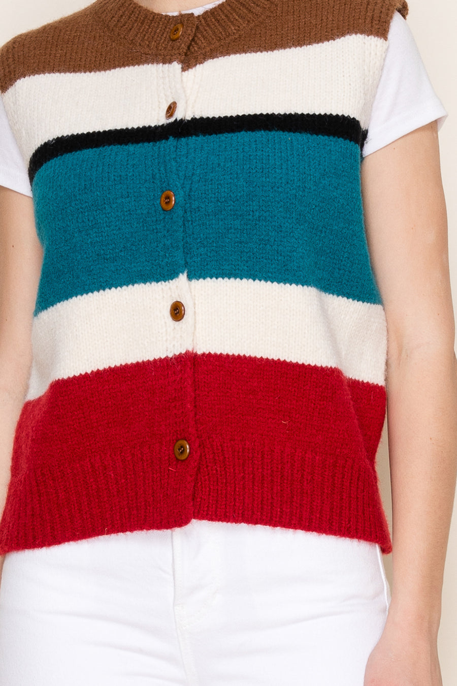 Retro Stripe Knit Vest
