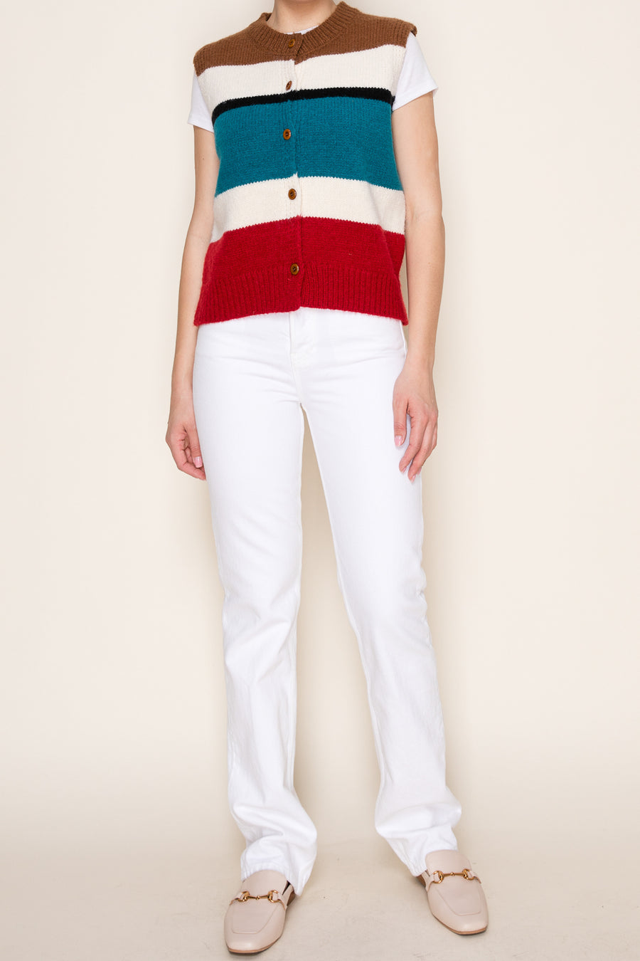 Retro Stripe Knit Vest