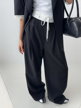 Contrast Line Wide Leg Trousers