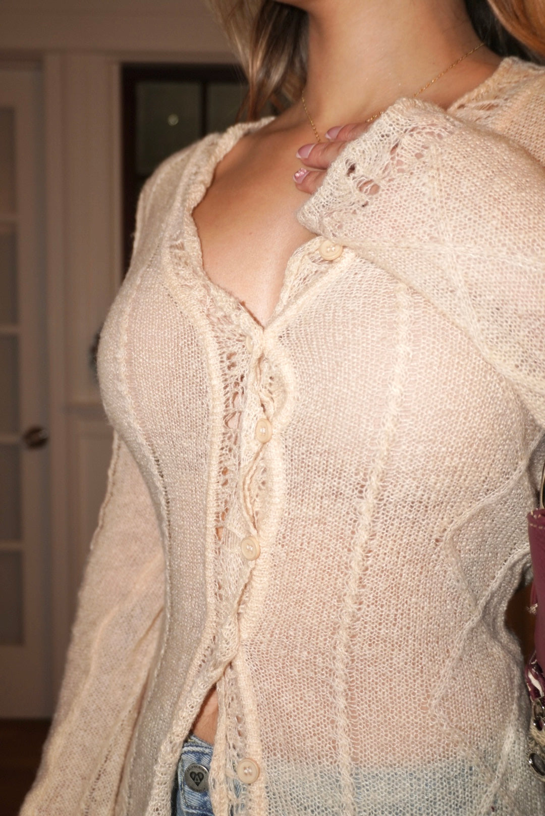 Romantic Sheer Cable Cardigan