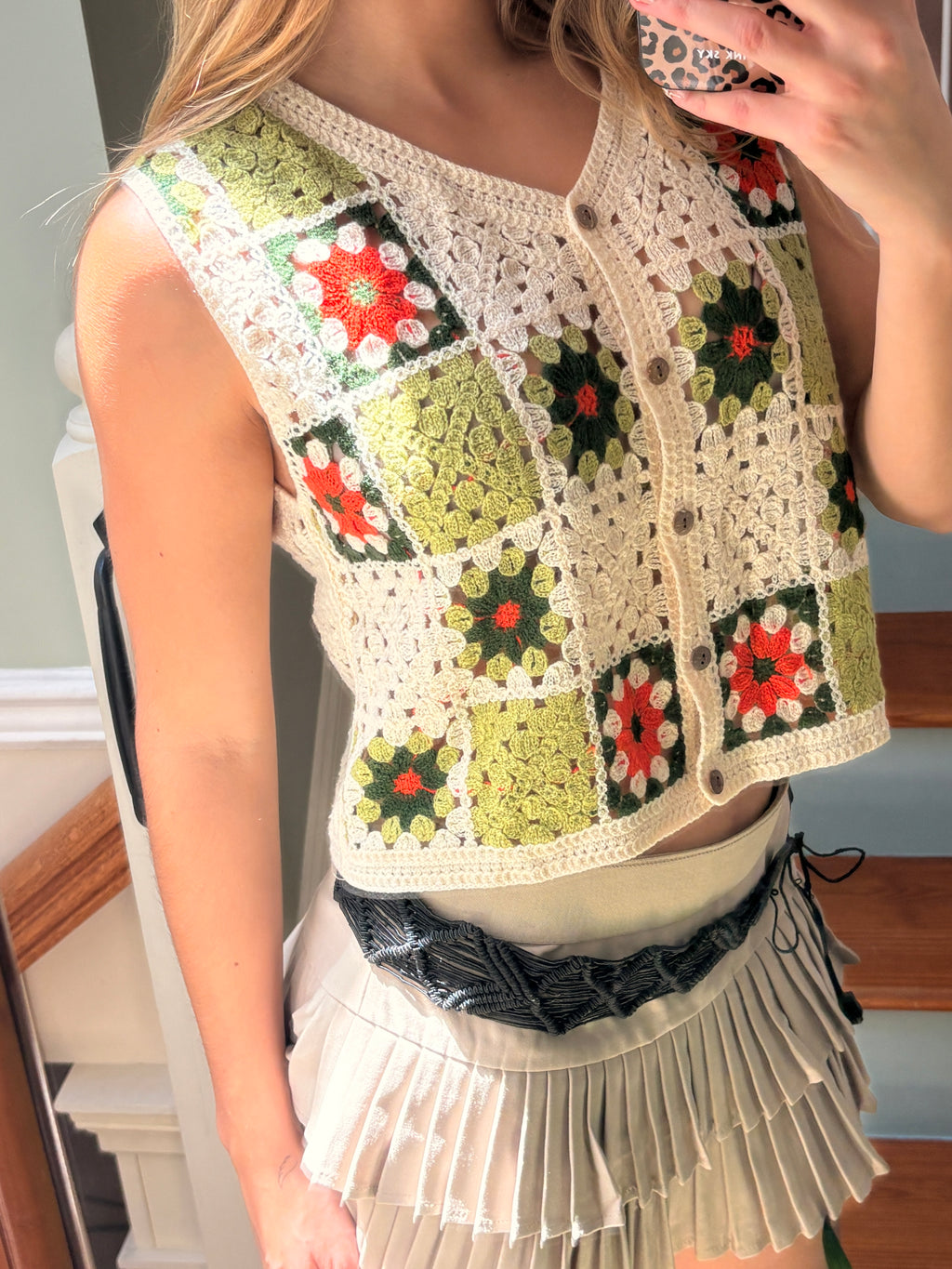 Cottage Bloom Crochet Vest