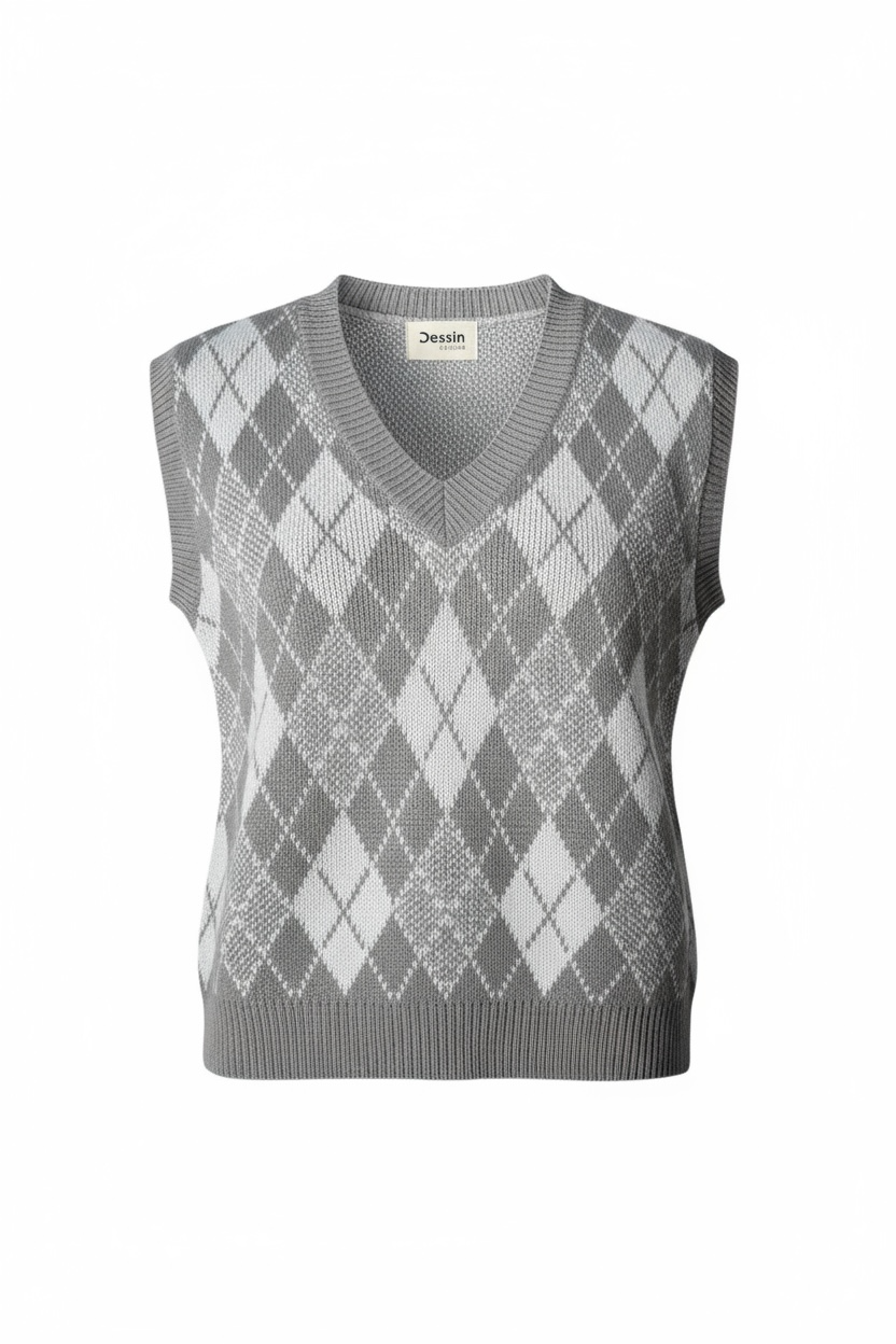 Checkmate Argyle Knit Vest