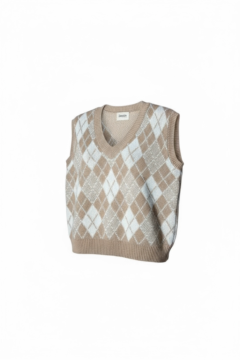 Checkmate Argyle Knit Vest
