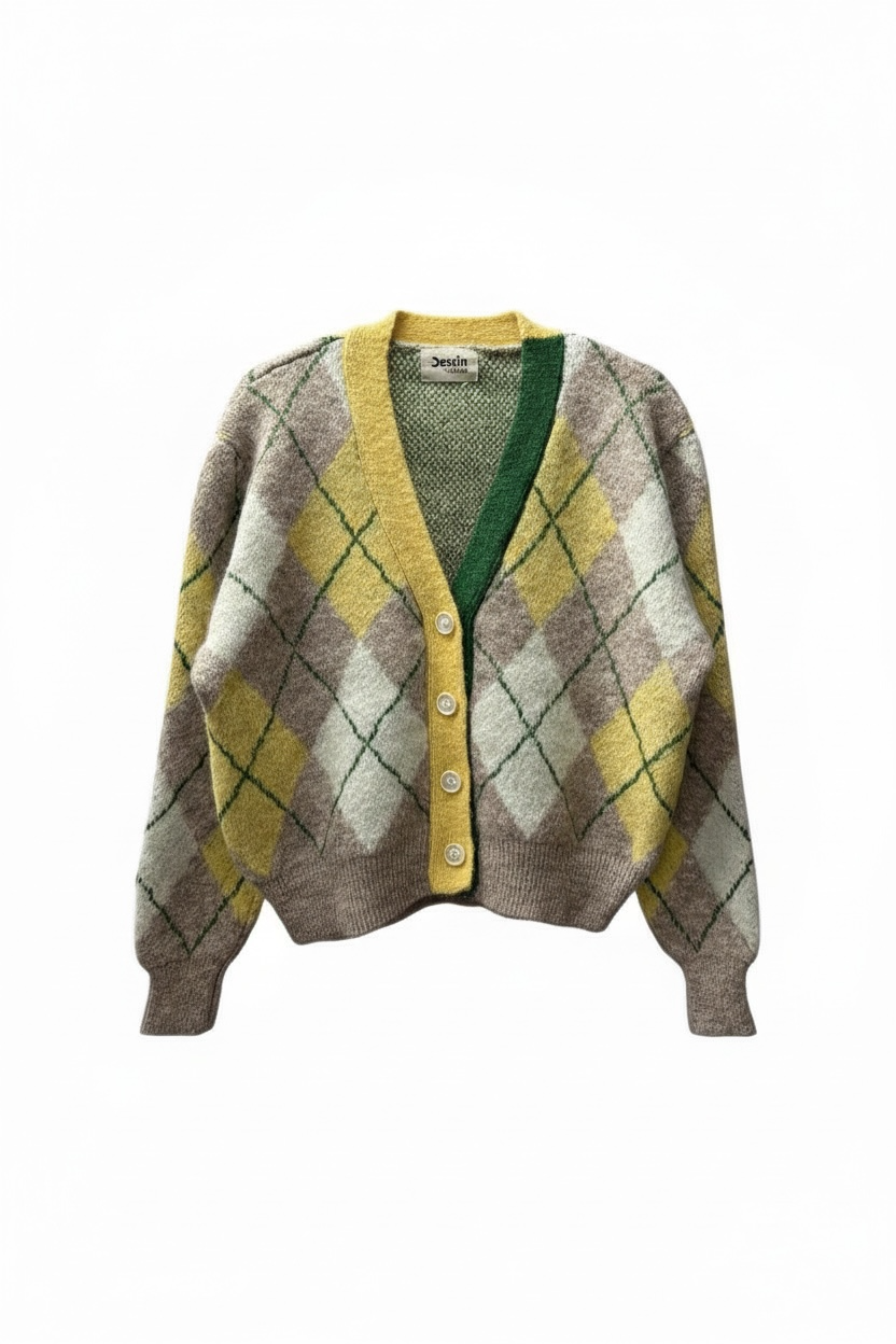Cozy Argyle Cardigan