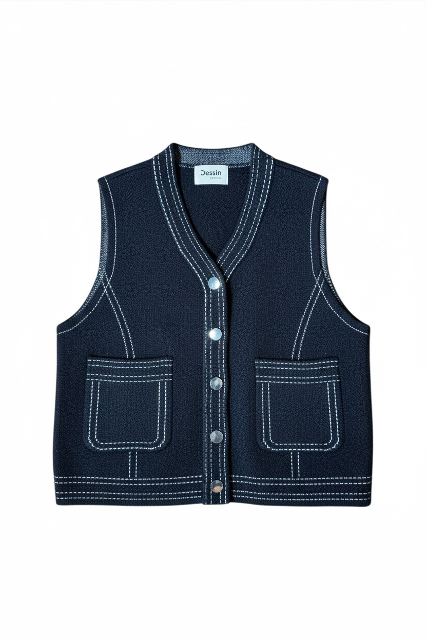 Stitchline Velvet Vest