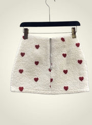 Heart Sherpa Mini Skirt