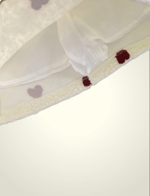 Heart Sherpa Mini Skirt