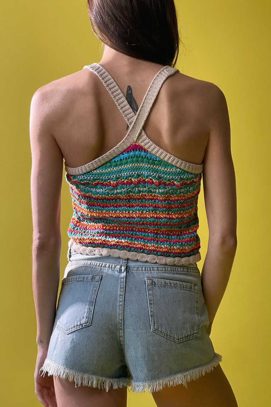 Cross Strap Sweater Tank Top