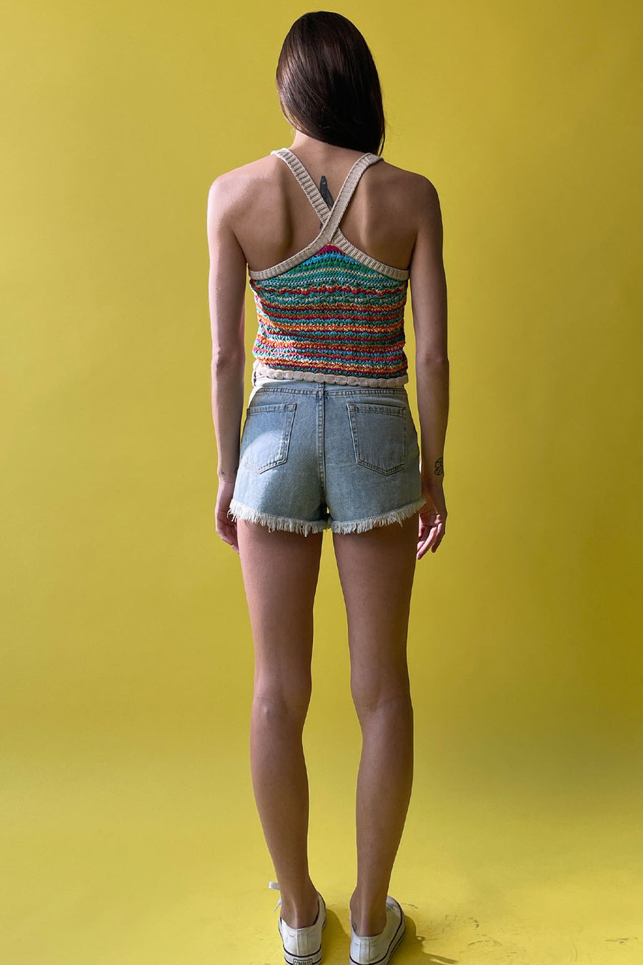Cross Strap Sweater Tank Top
