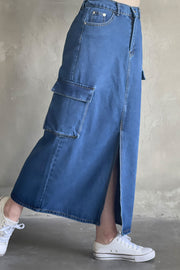 Denim Cargo Skirt