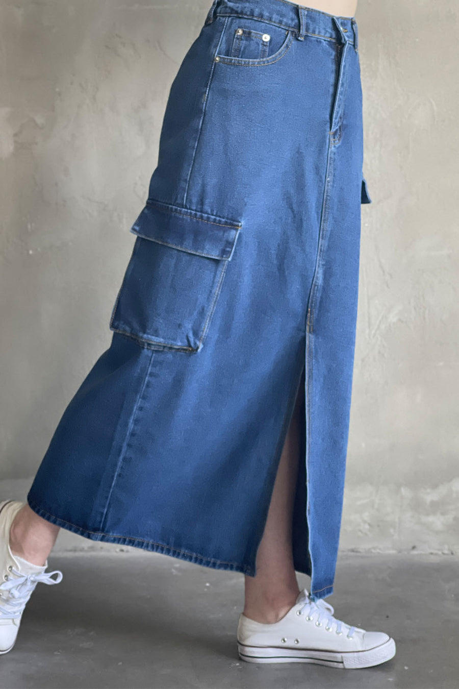 Denim Cargo Skirt