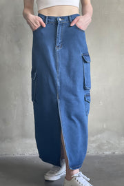 Denim Cargo Skirt