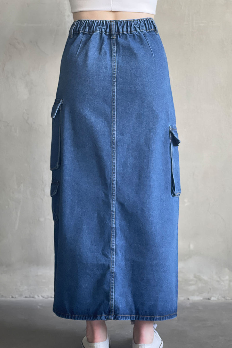 Denim Cargo Skirt