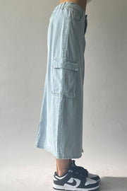 Denim Cargo Skirt