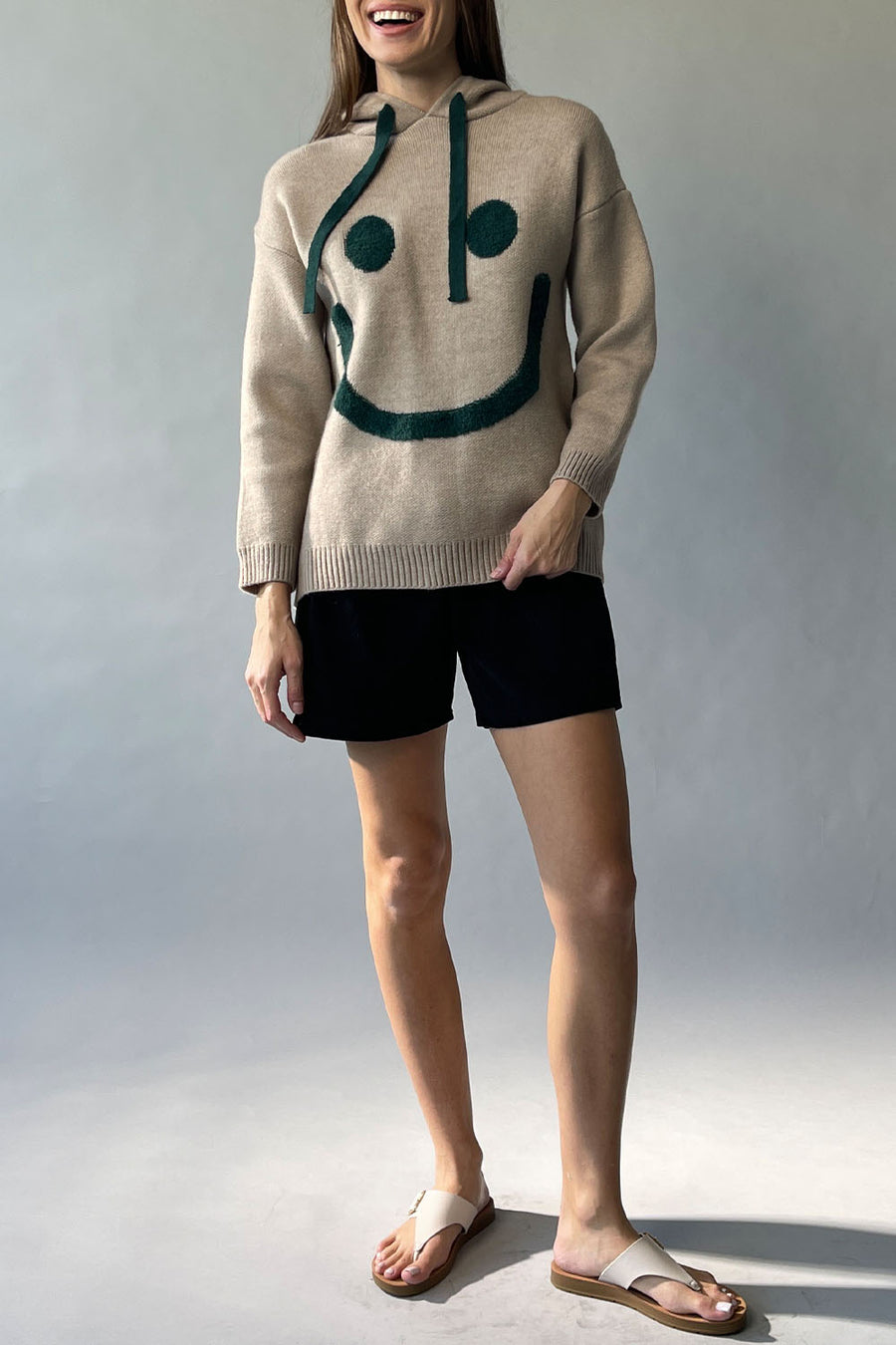 Happy Knit Sweater Hoodie