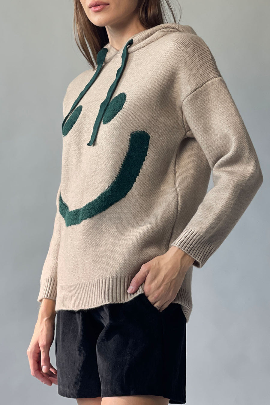 Happy Knit Sweater Hoodie