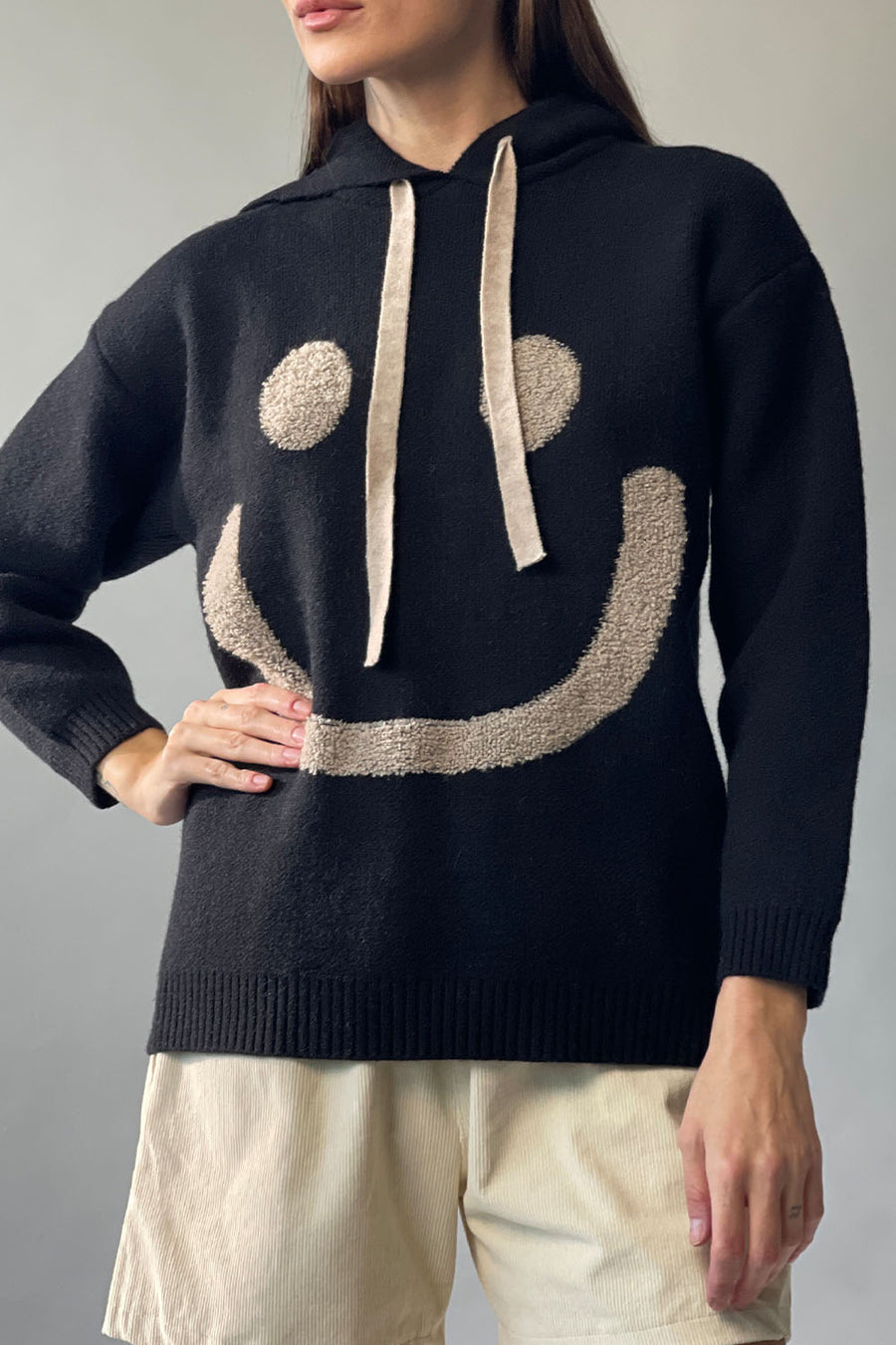 Happy Knit Sweater Hoodie