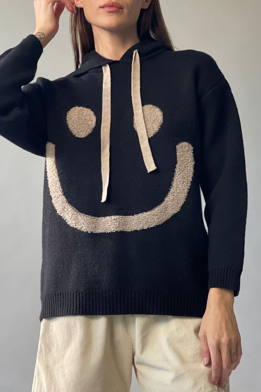Happy Knit Sweater Hoodie