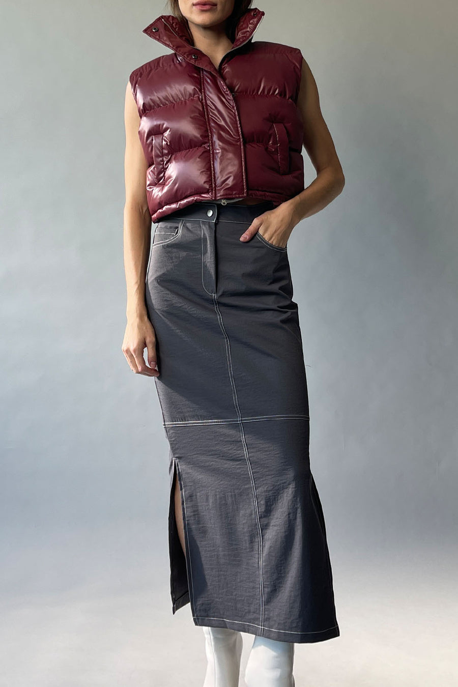High Glossy Puffer Vest