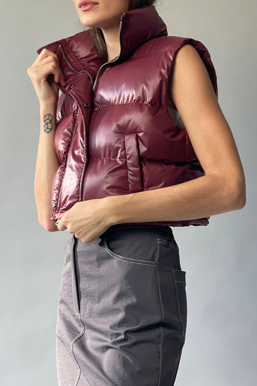 High Glossy Puffer Vest