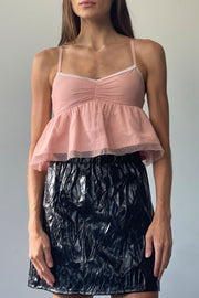 Mesh Babydoll Crop Top
